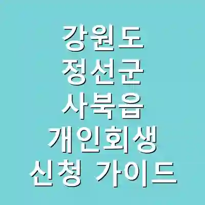 강원도 정선군 사북읍 개인회생 신청 가이드