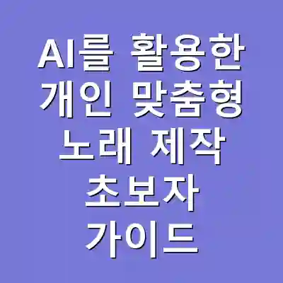 AI를 활용한 개인 맞춤형 노래 제작 초보자 가이드