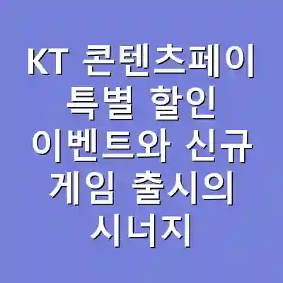 KT 콘텐츠페이 특별 할인 이벤트와 신규 게임 출시의 시너지